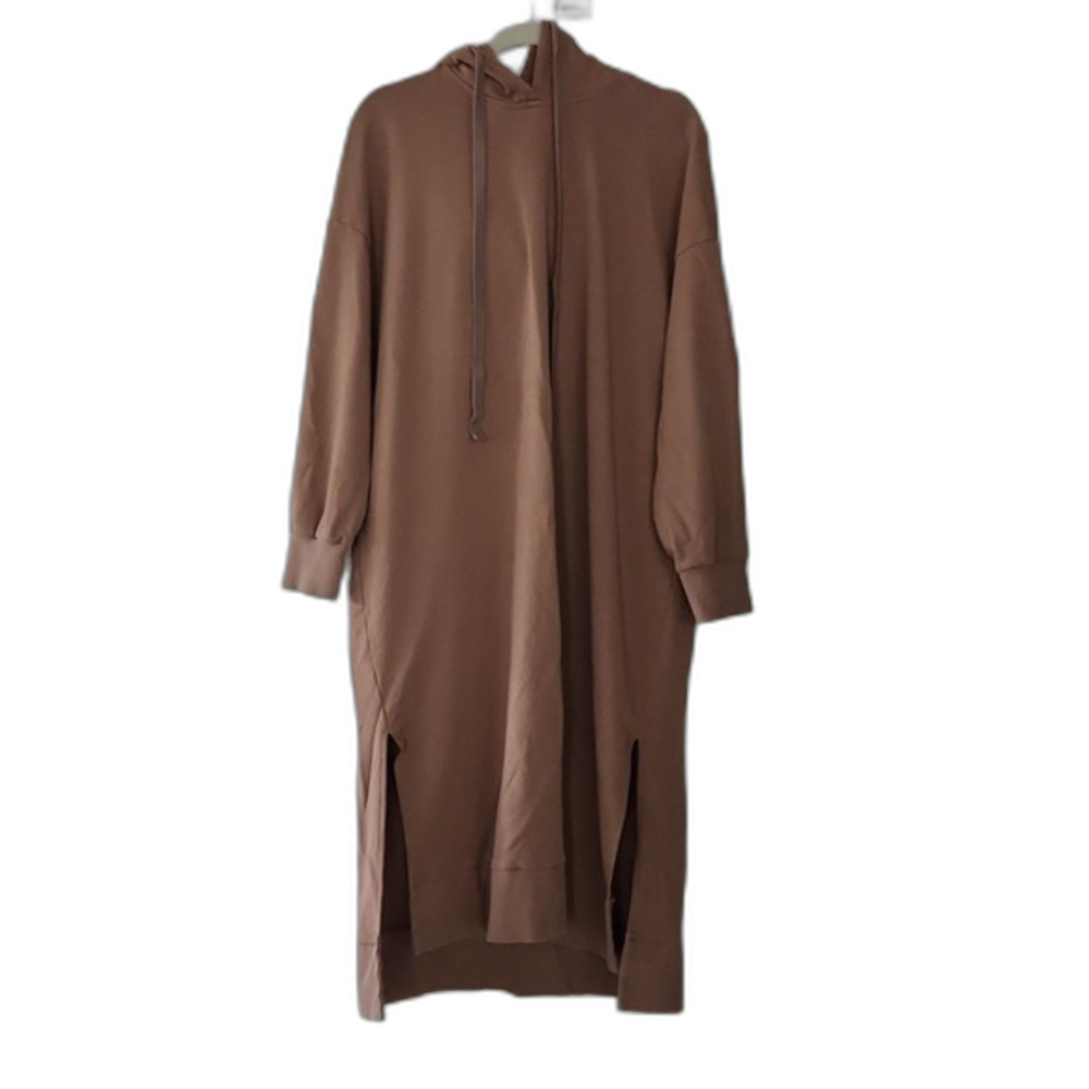 Nap Pullover Hoodie Dress, Light Brown, Size L